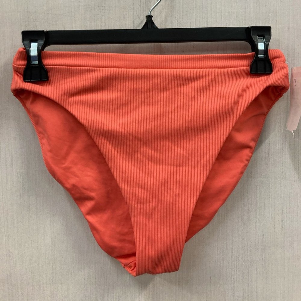 NWT Becca Coral Ribbed High Waisted Swim Bottoms
